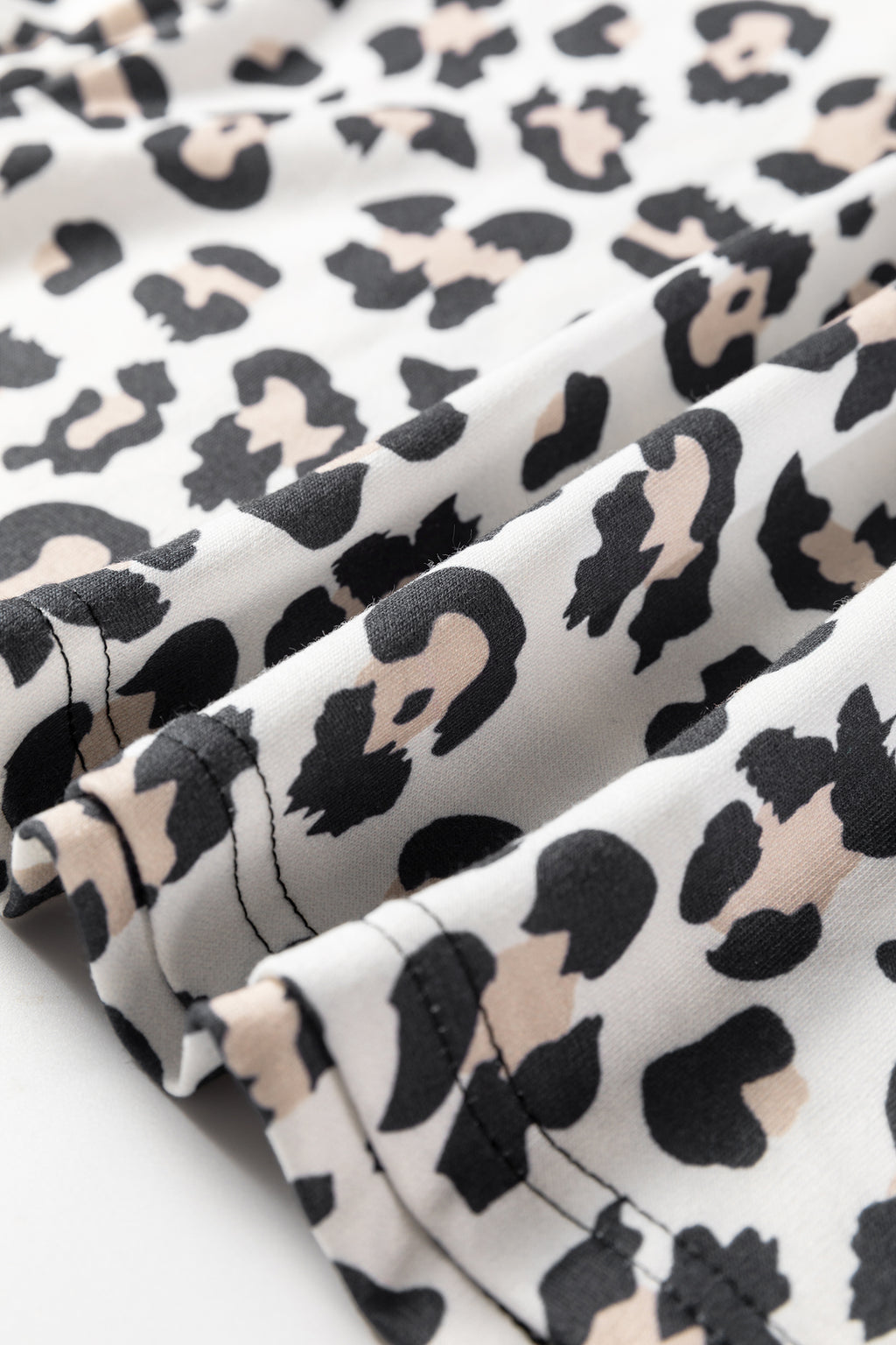 Black Color Block Leopard Patchwork Long Sleeve Casual Top